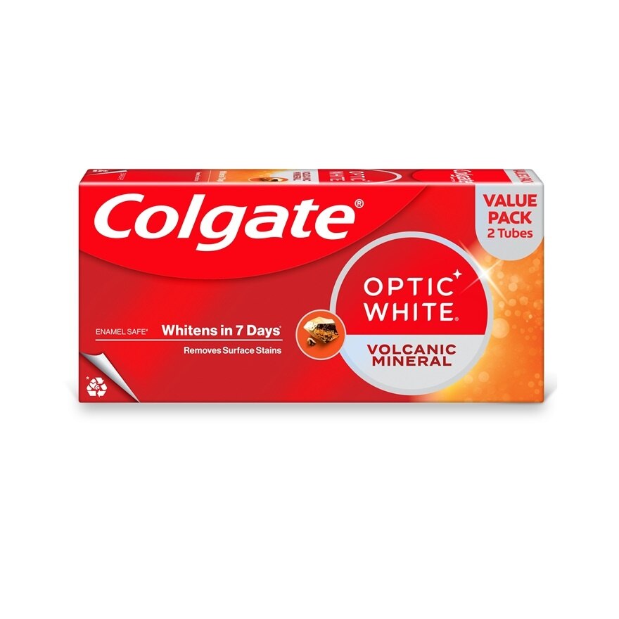 Colgate Toothpaste Optic White Volcanic Mineral 100 G. Twin Pack