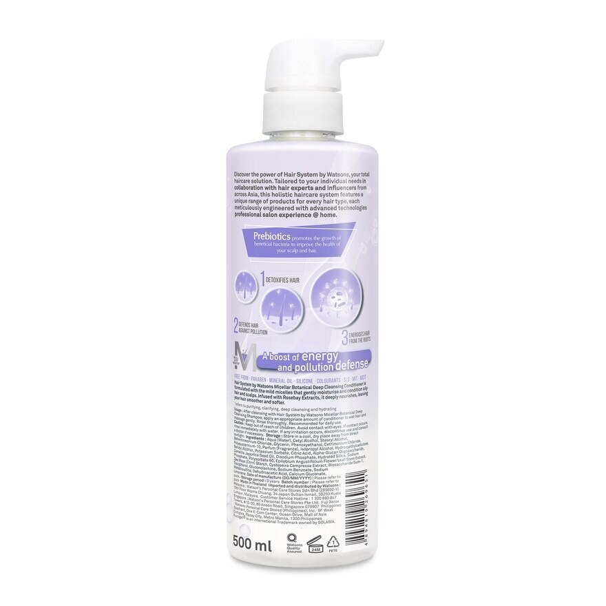 Hair System by Watsons Micellar Botanical Deep Cleansing Conditioner 500ml.