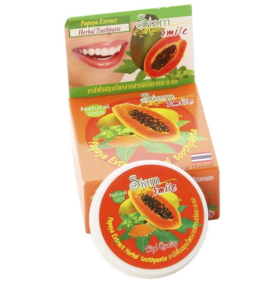 Круглая Зубная паста с папайей Siam Smile 25 гр
