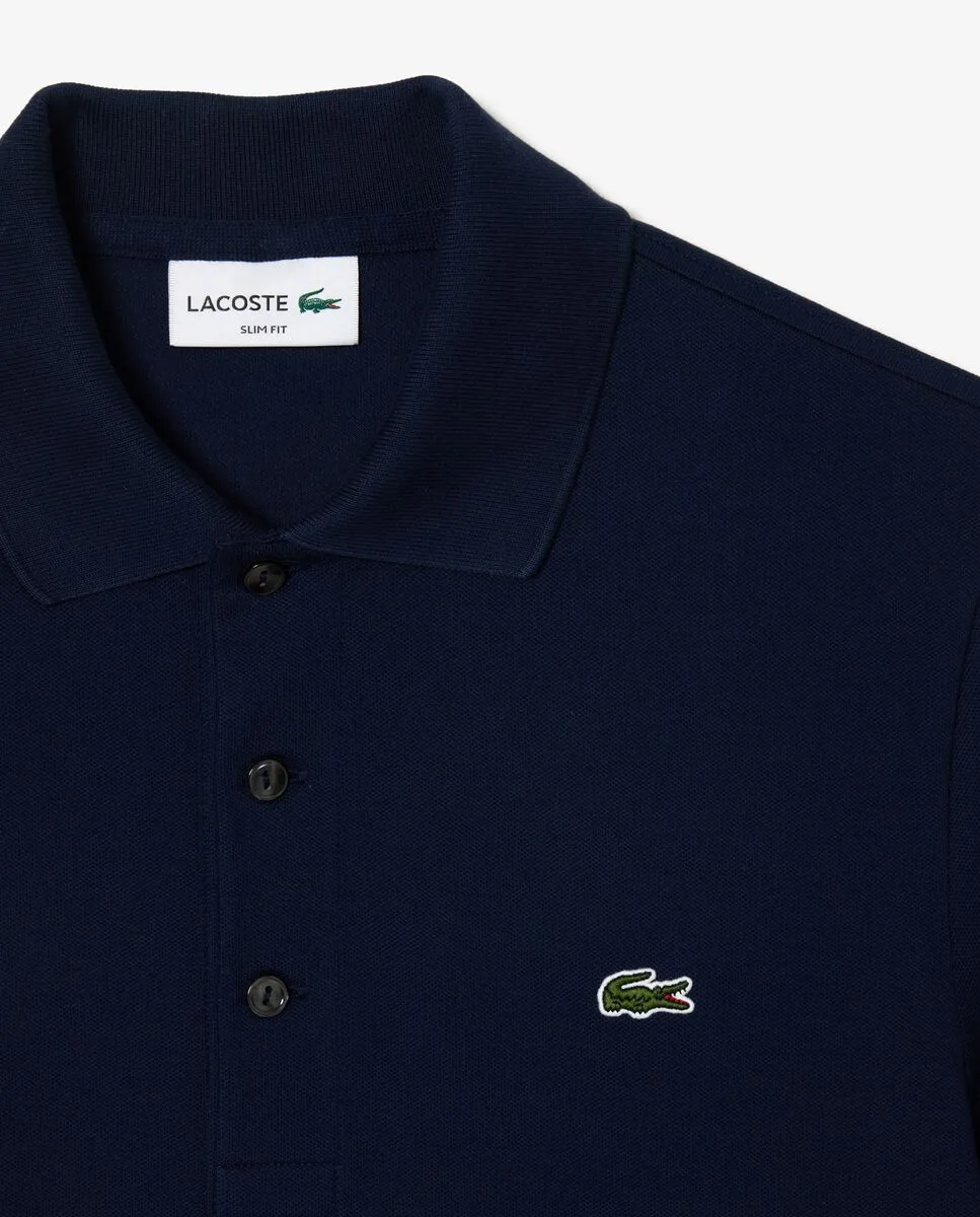 LACOSTE Slim Fit Stretch Piqu  Polo Shirt Navy Blue