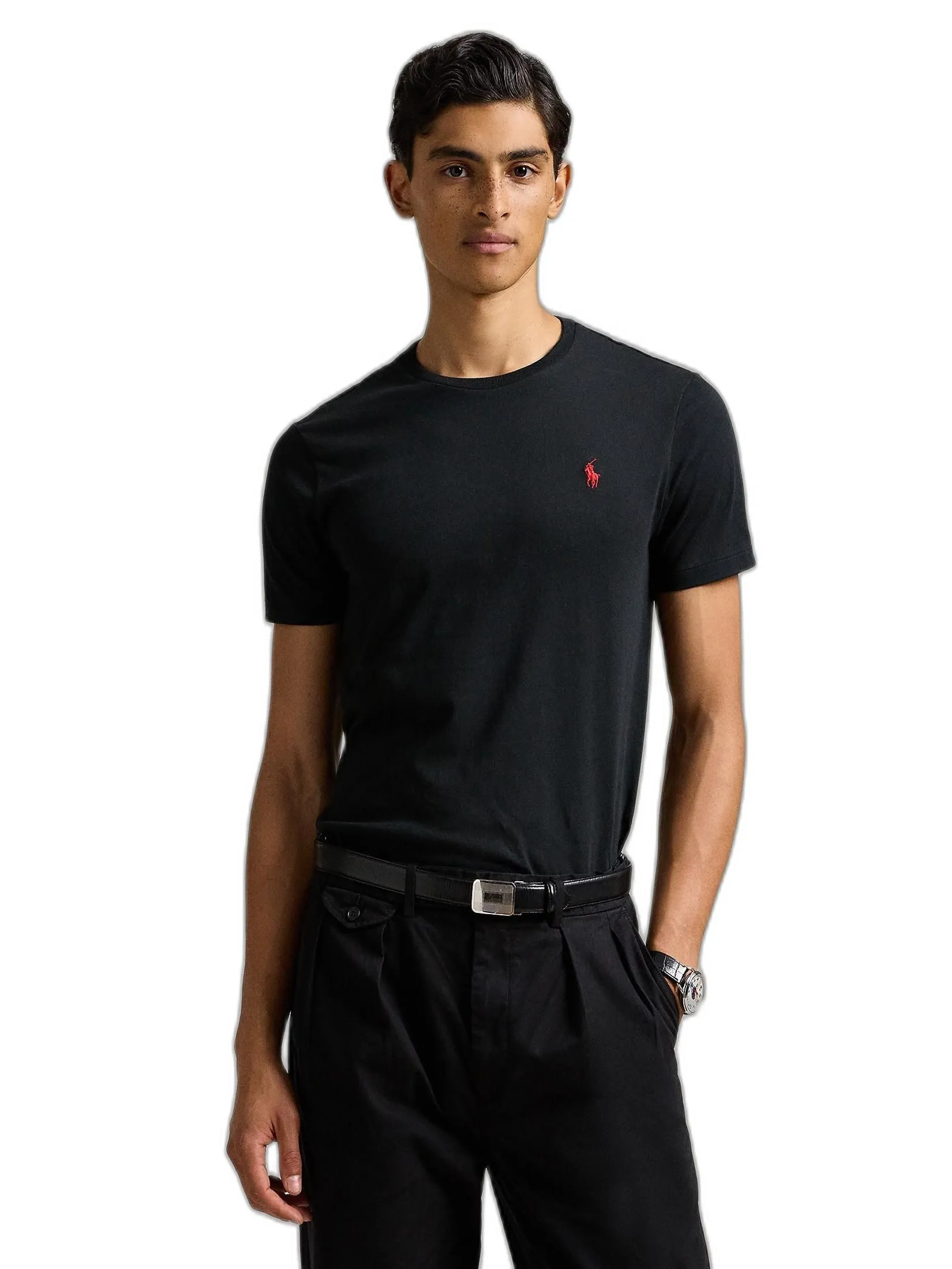 POLO RALPH LAUREN Polo Ralph Lauren TEE-Custom Slim Fit Jersey Crewneck T-Shirt MNPOTSH1N820045 001 BLACK