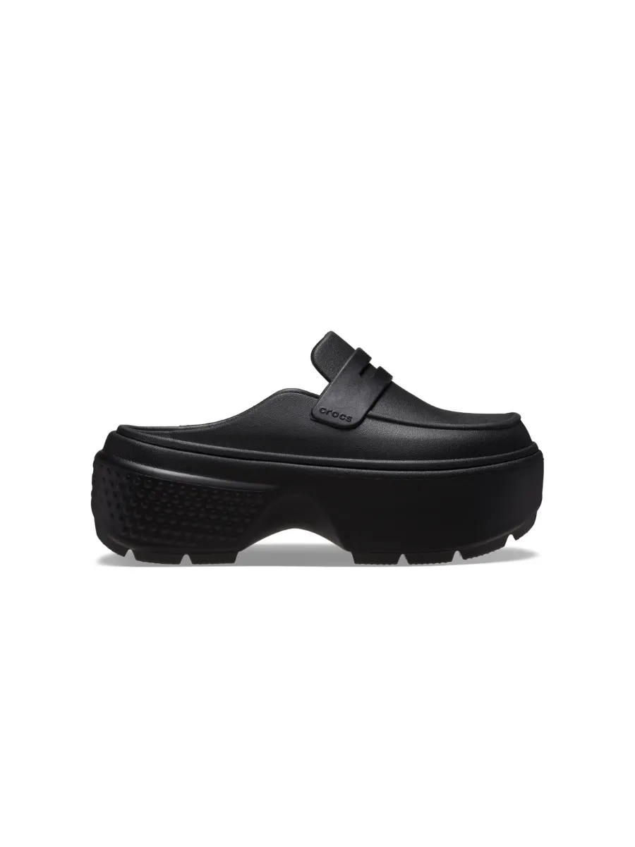 CROCS UNISEX STOMP LOAFER CLOG - BLACK/BLACK