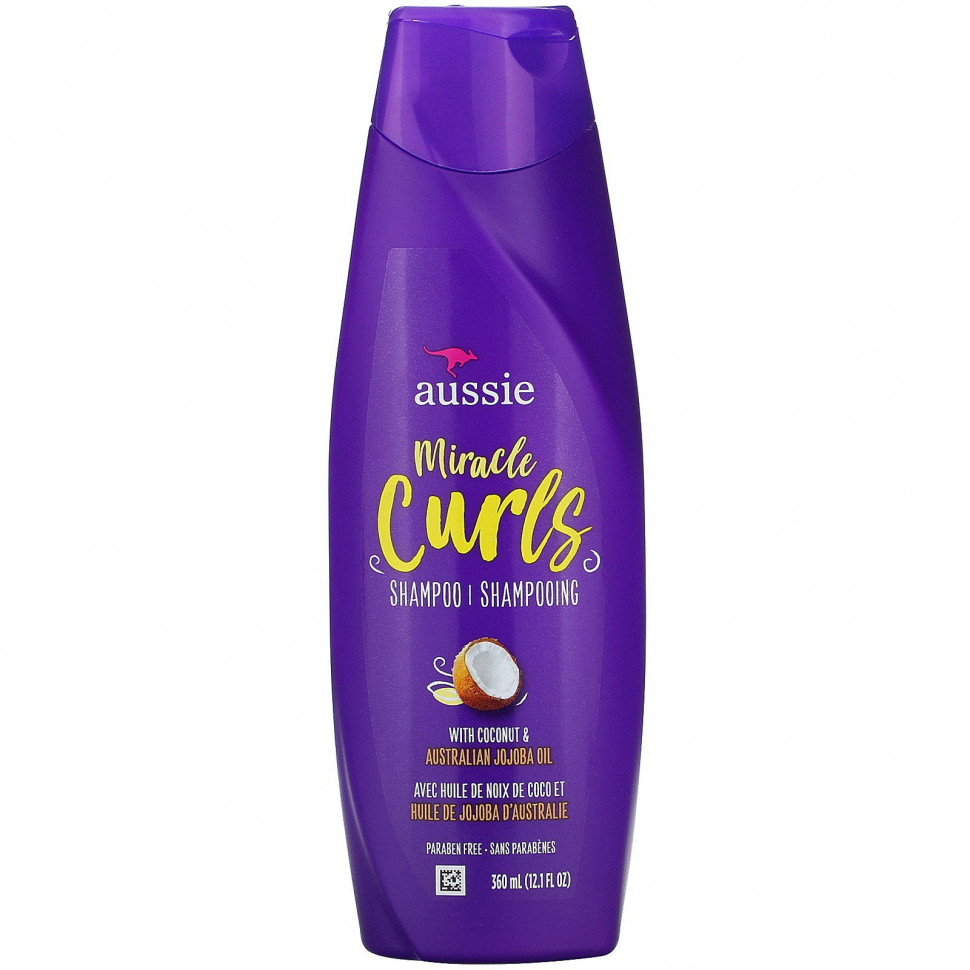 Aussie, Miracle Curls, шампунь с кокосовым маслом и маслом австралийского жожоба, 360 мл (12,1 жидк. унций)
