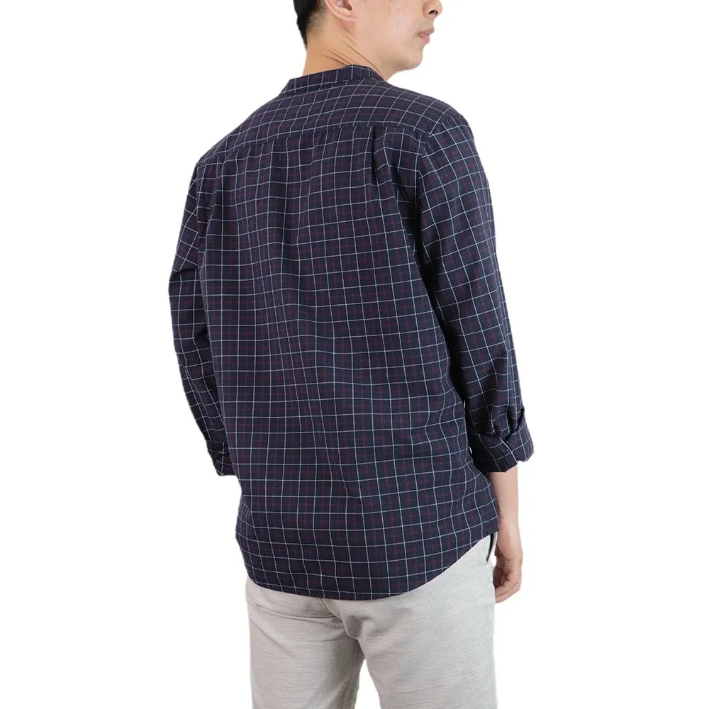 BOVY BBS11247-SHIRT MANDARIN SCOTTED NAVY
