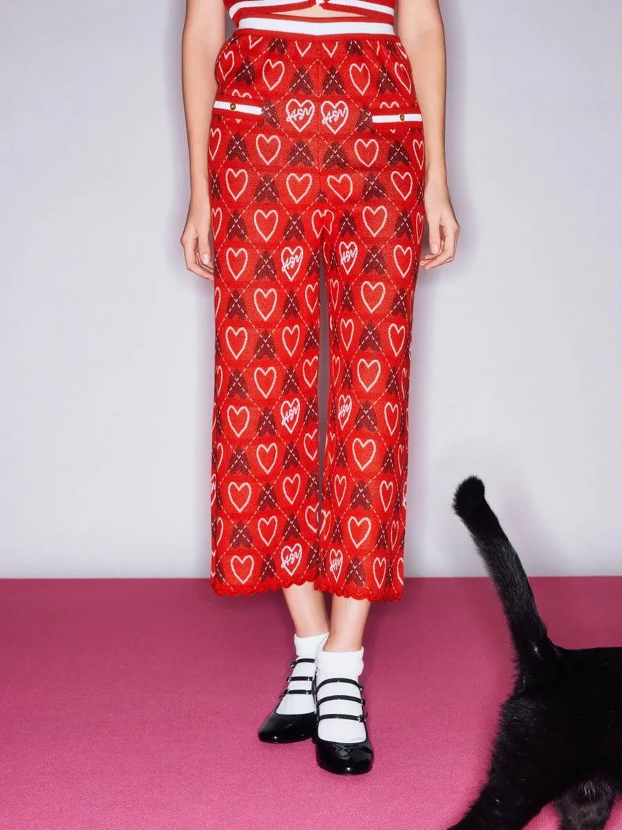 ASV (RS24) Asv Sweetheart Women Knitted Pants Red