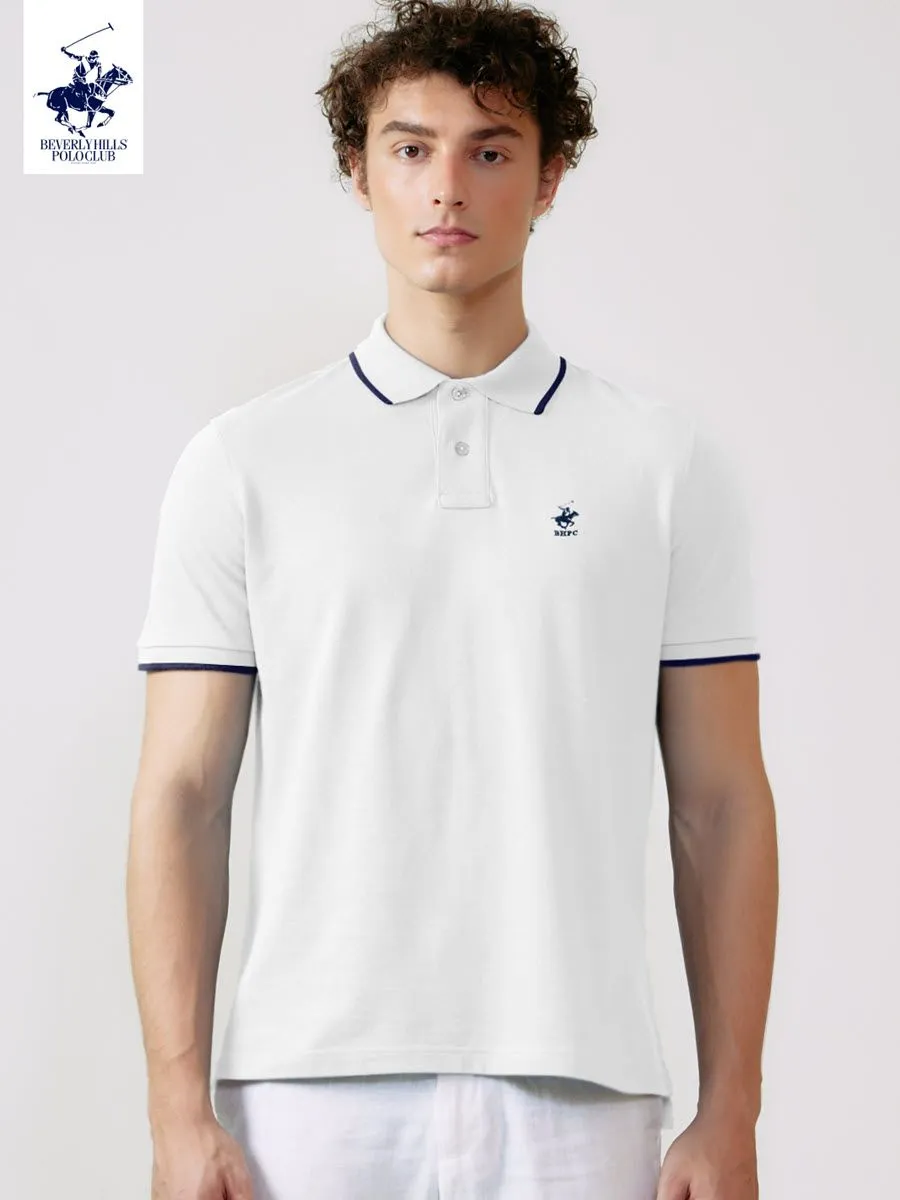 BEVERLY HILLS POLO CLUB White Men Polo Shirts Model BN2A635