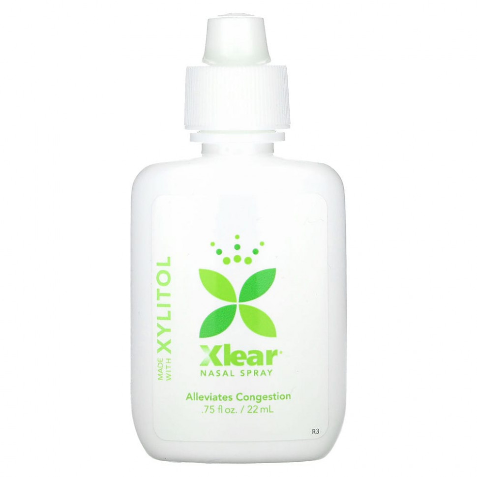 Xlear, натуральный солевой назальный спрей с ксилитолом, быстрого действия, 22 мл (75 жидк. унций)
