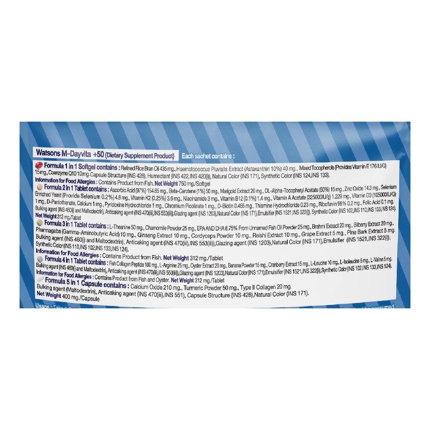 Watsons M-Dayvita +50 (Dietary Supplement Product) 5 Sachets