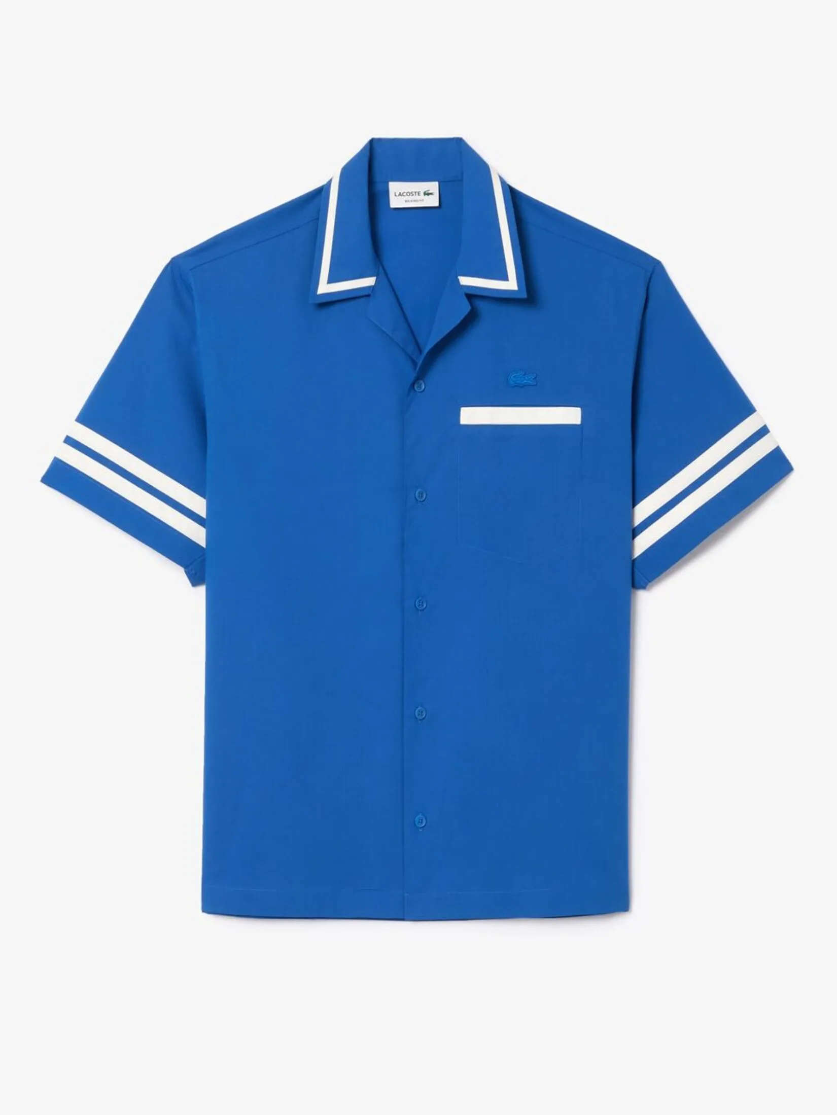 LACOSTE Lacoste Back Print Cotton Twill Shirt Blue