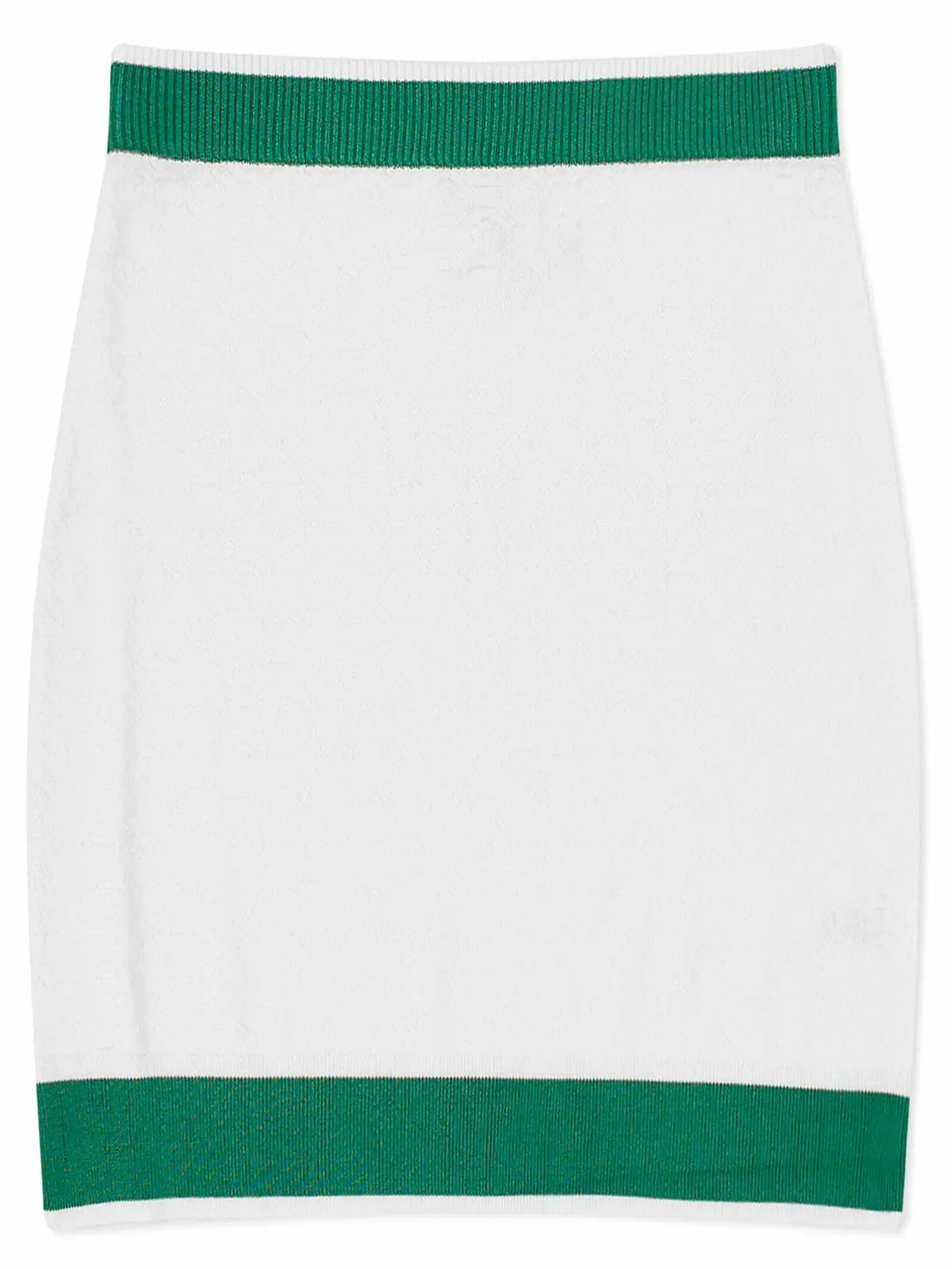 CASABLANCA 3D MONOGRAM SKIRT IN WHITE/GREEN