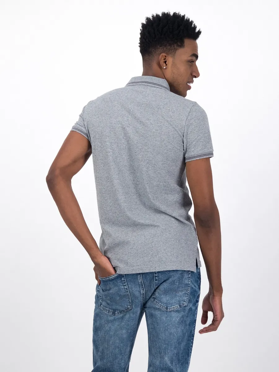 AMERICAN EAGLE 8583 PIQUE SLIM W TIPPING-GREY HEATHER 006 HEATHER GRAY