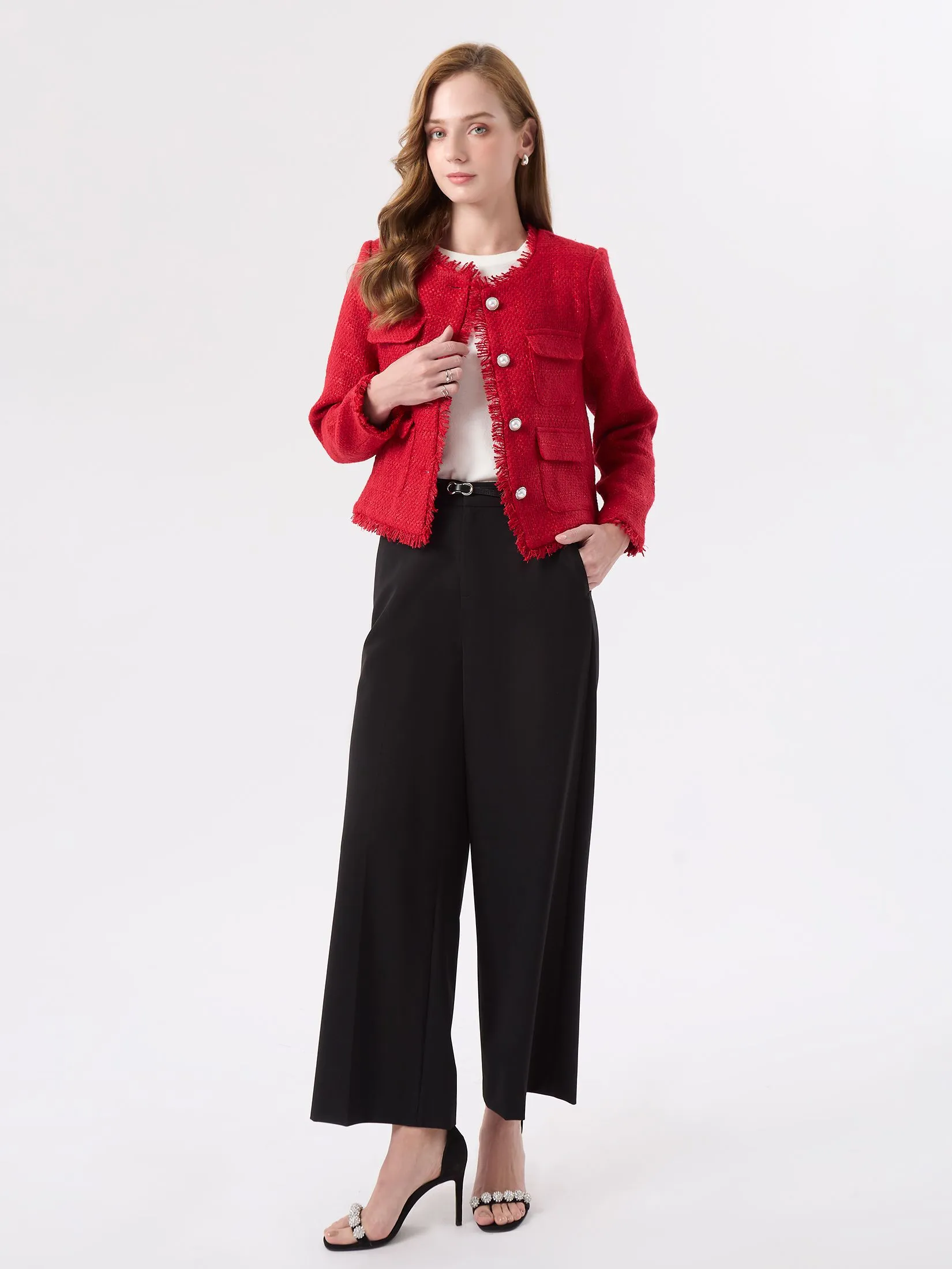 ESPADA Tweed Jacket Women Red