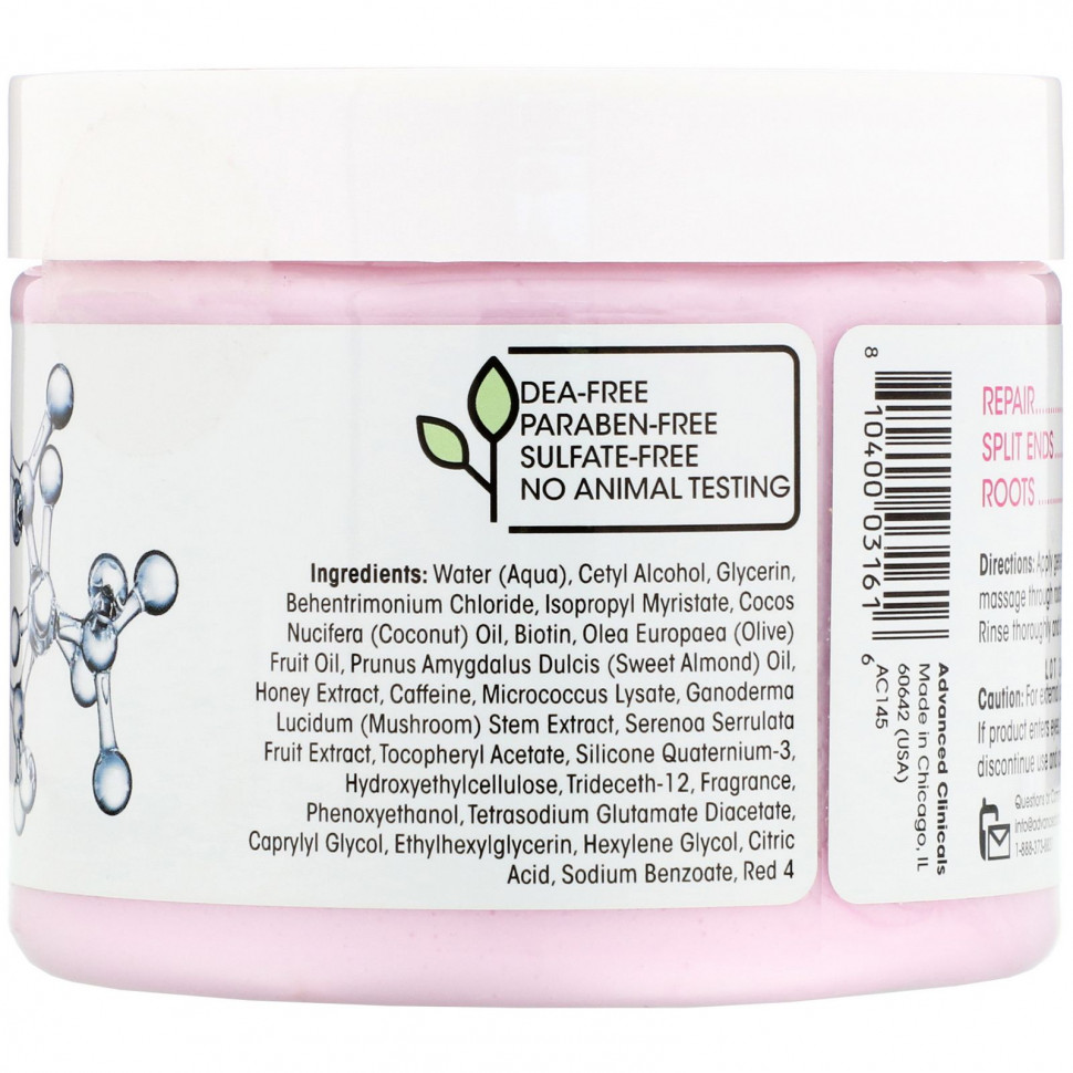 Advanced Clinicals, Биотин, восстановление против ломкости волос, 355 мл (12 жидк. Унций)