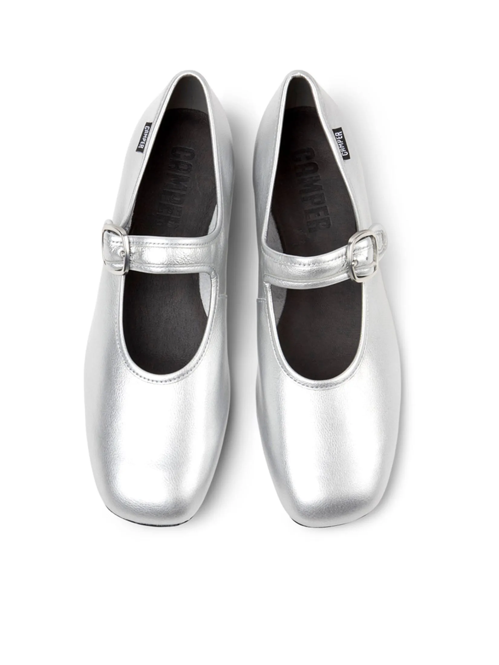 CAMPER Women Ballerina Shoes Casi Myra Silver