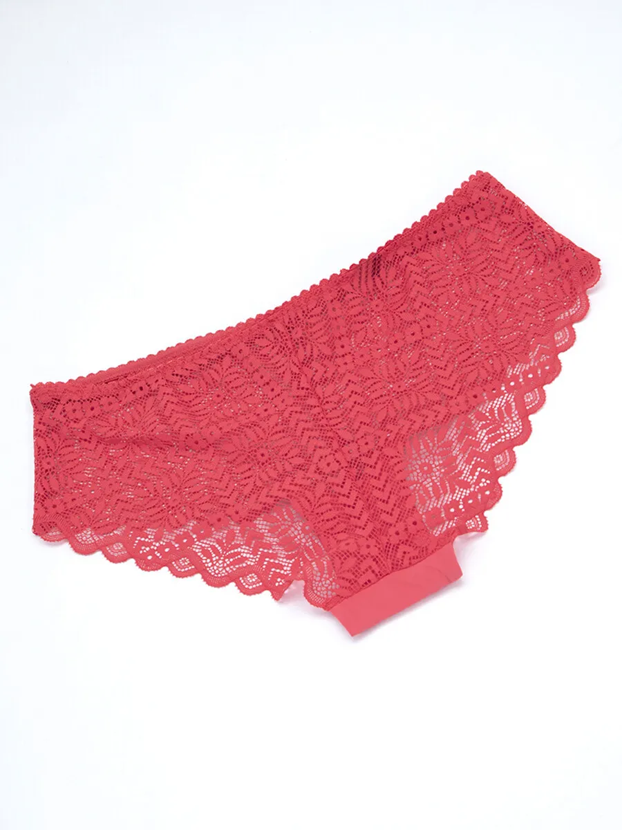 SABINA Mad Moiselle Basic Lace Winter 23 Boyleg Panty - Coral Red