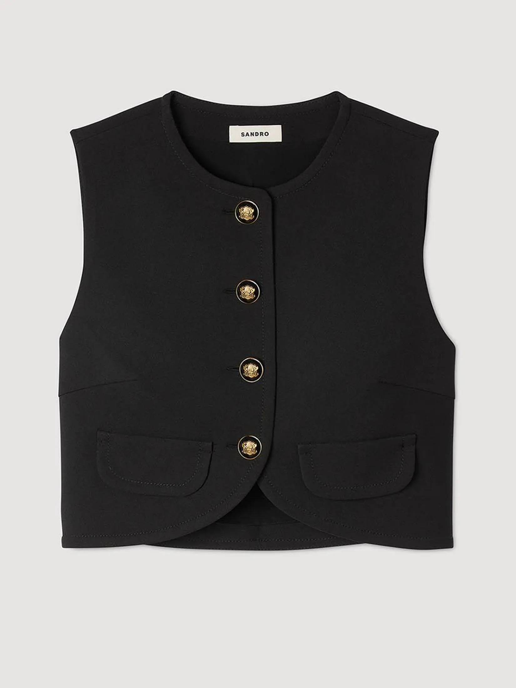SANDRO Buttoned Crop Top