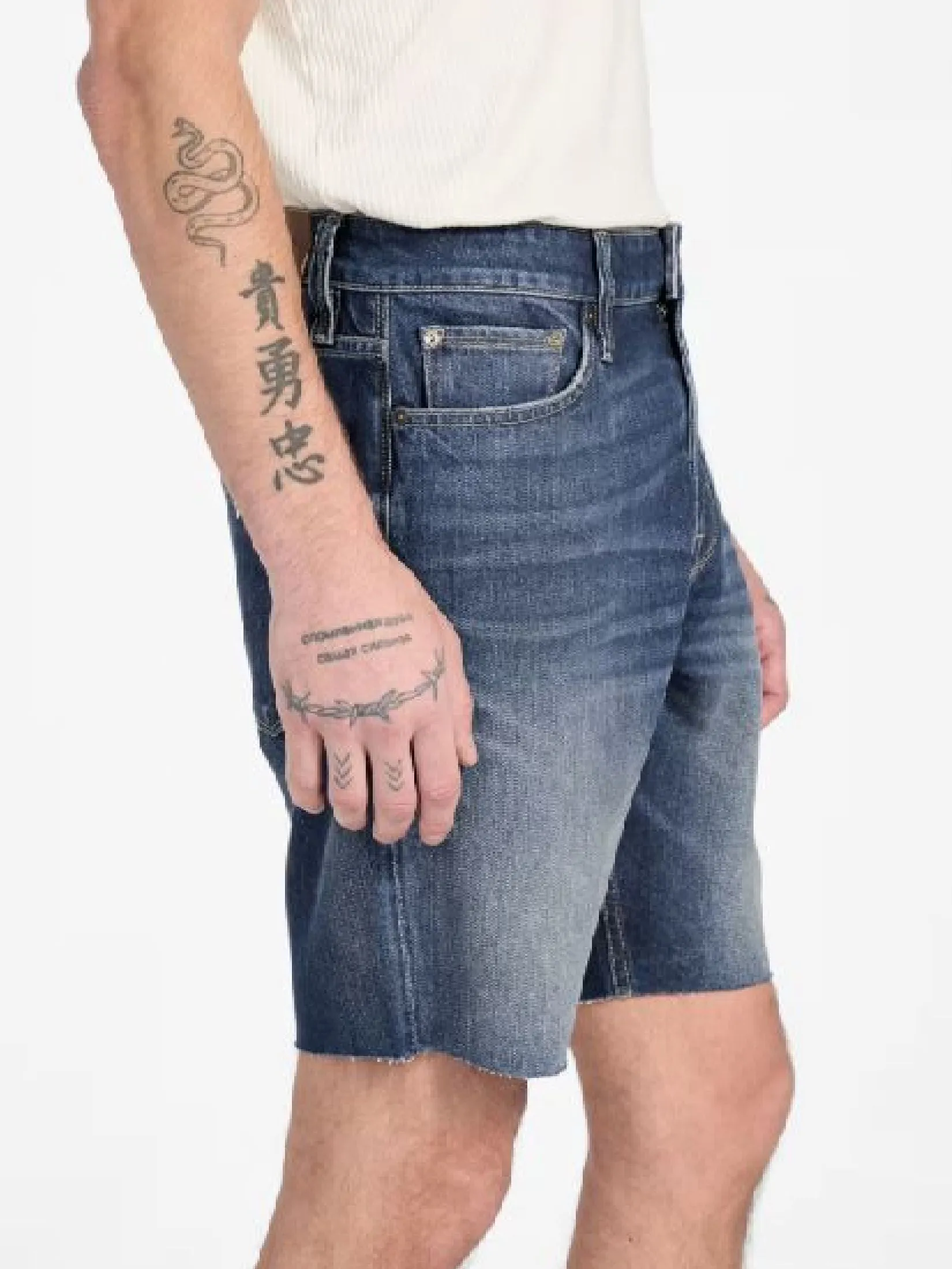 GUESS GUESS MEN  Eco Wyatt DENIM SHORTS  M5GDV2D4Z80  -  Denim