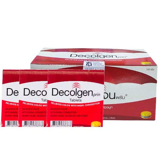 Таблетки от гриппа, простуды и насморка Decolgen 4 или 100 таблеток