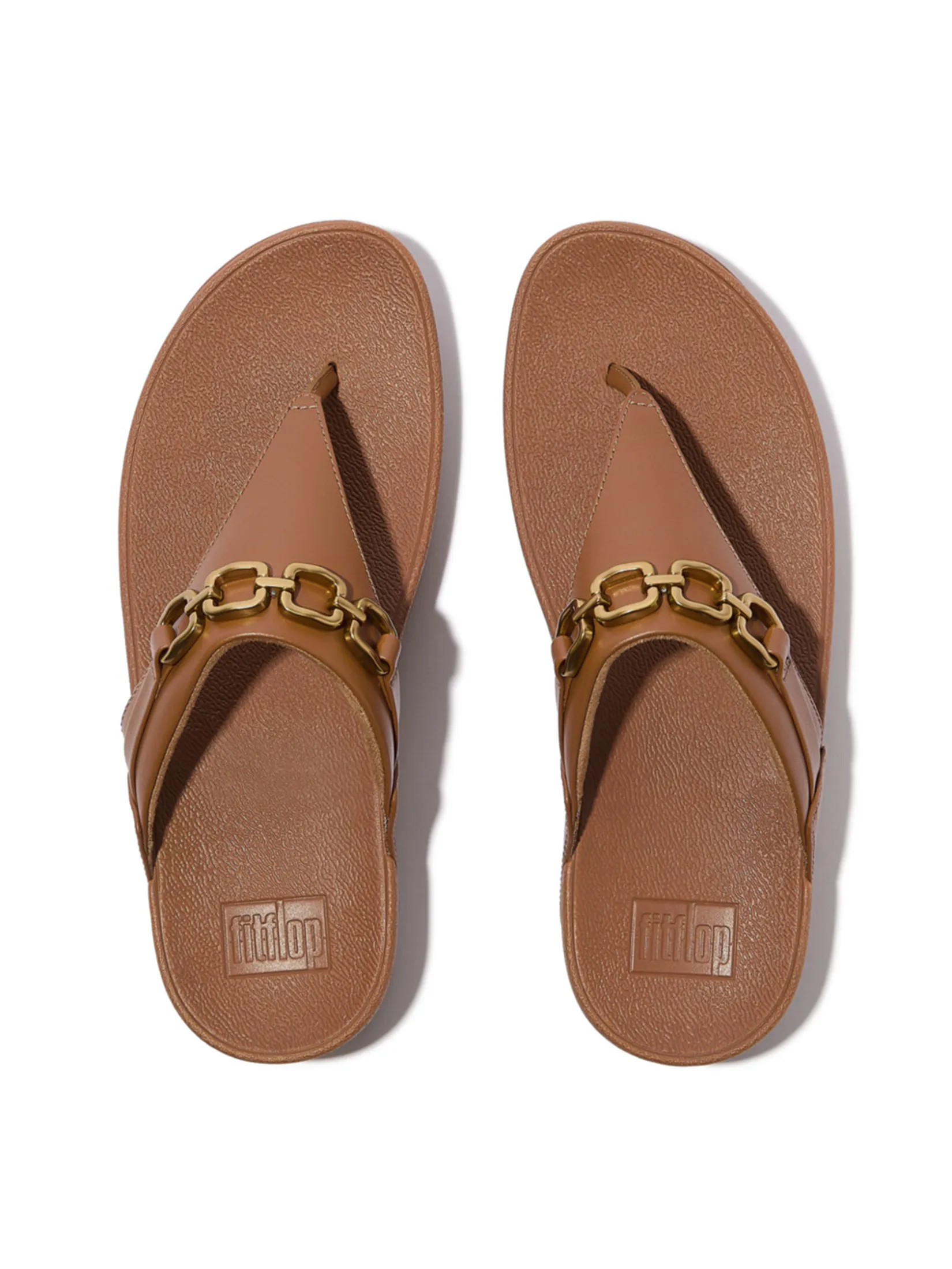 FitFlop™ WOMEN S LULU SQUARE-CHAIN TOE-POST BROWN