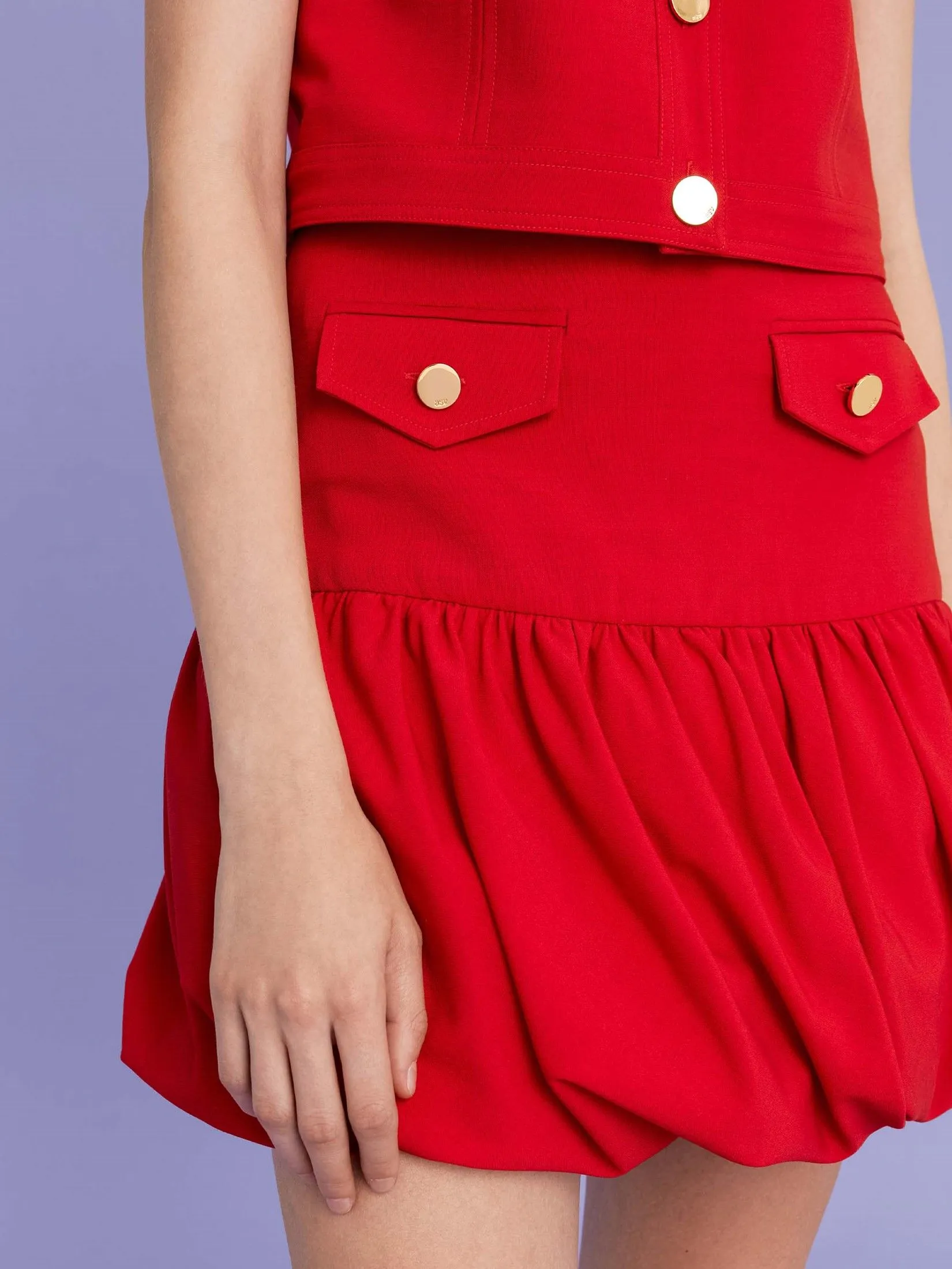 ASV (AW24)Caily Balloon Women Mini Skirt Red