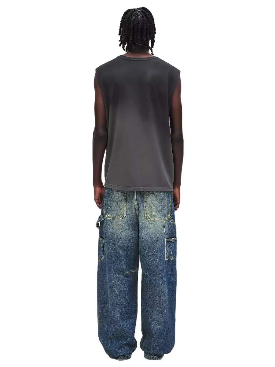 MARC JACOBS THE GRUNGE SPRAY MUSCLE TEE STEEL GREY