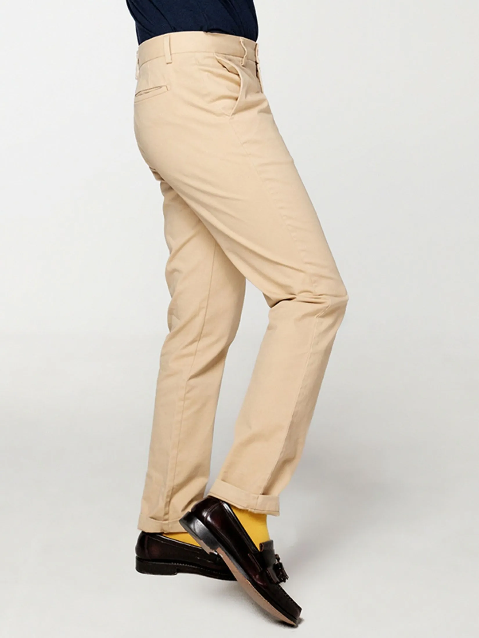 ERA-WON Men's Chino pants skinny Beige