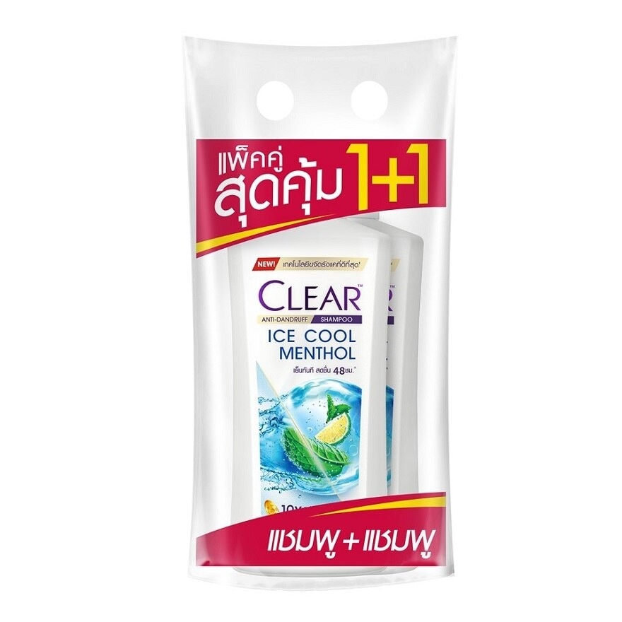 Clear Shampoo Anti-Dandruff Ice Cool Menthol 350 Ml.Twin Pack