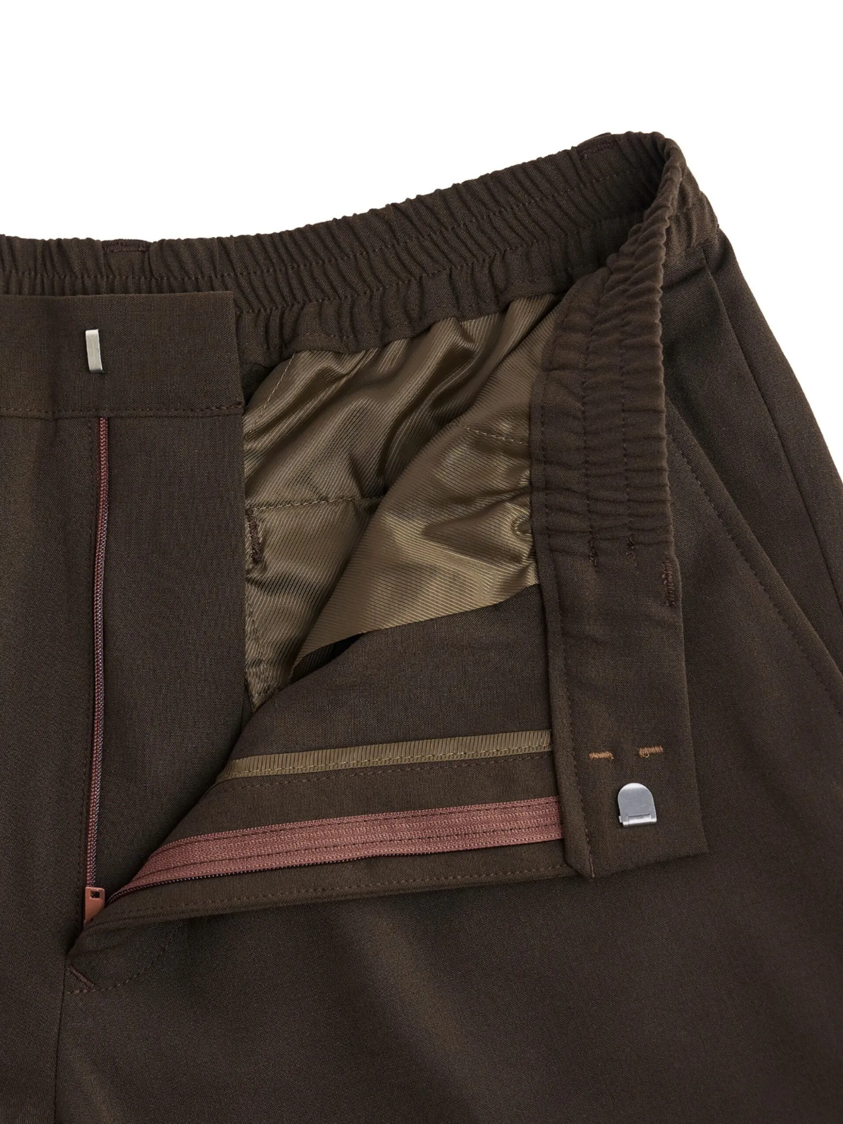 TAKEO KIKUCHI MEN BROWN WRINKLES FREE POLYESTER EASY PANTS