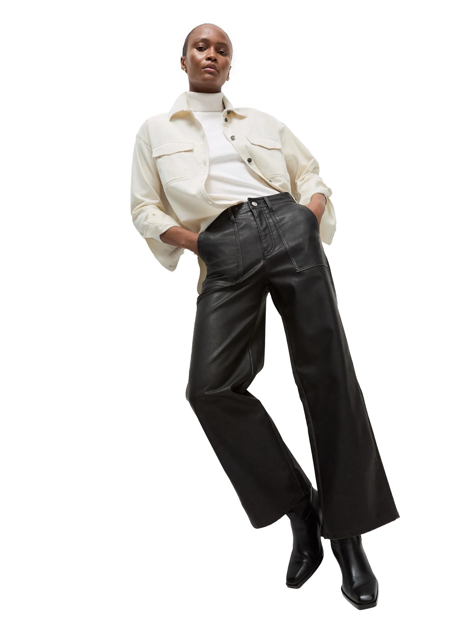 MARKS & SPENCER Women Shirt Pure Cotton Collared Button Through