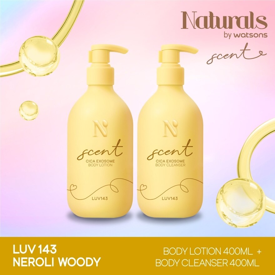 Naturals By Watsons Luv 143 Neroli Woody Body Lotion Body Cleanser Set 400ml.