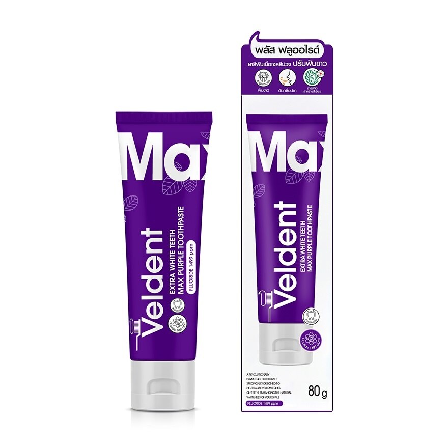 Veldent Toothpaste Extra White Teeth Max Purple 80 G.