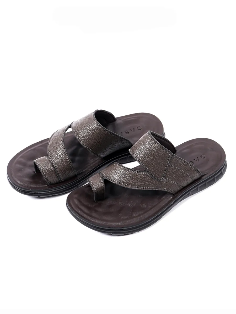OASIS Men s Slip-on Sandals Dark Brown