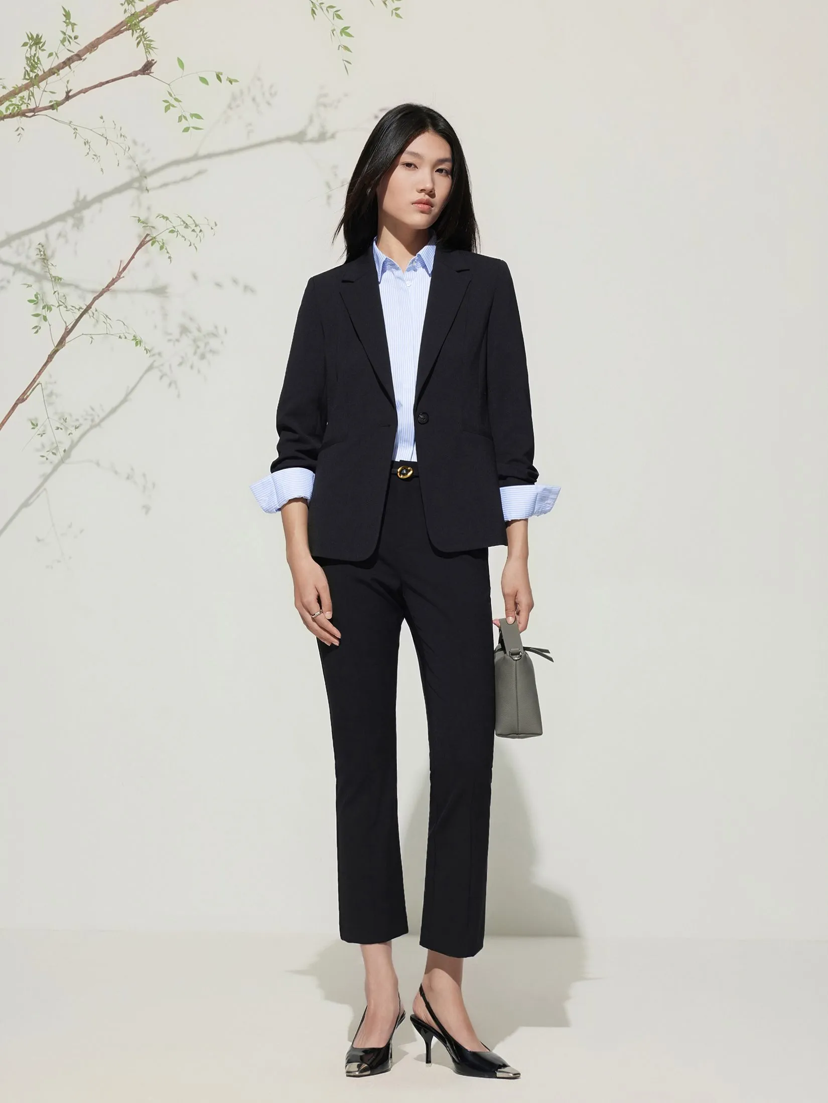 G2000 Women Clothing Coolmax Cotton Stripe Shirt Slim Fit - Blue