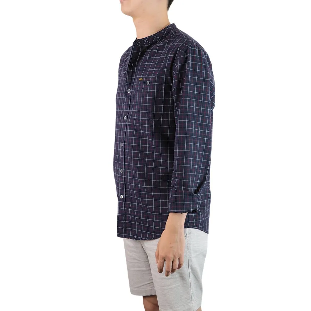 BOVY BBS11247-SHIRT MANDARIN SCOTTED NAVY