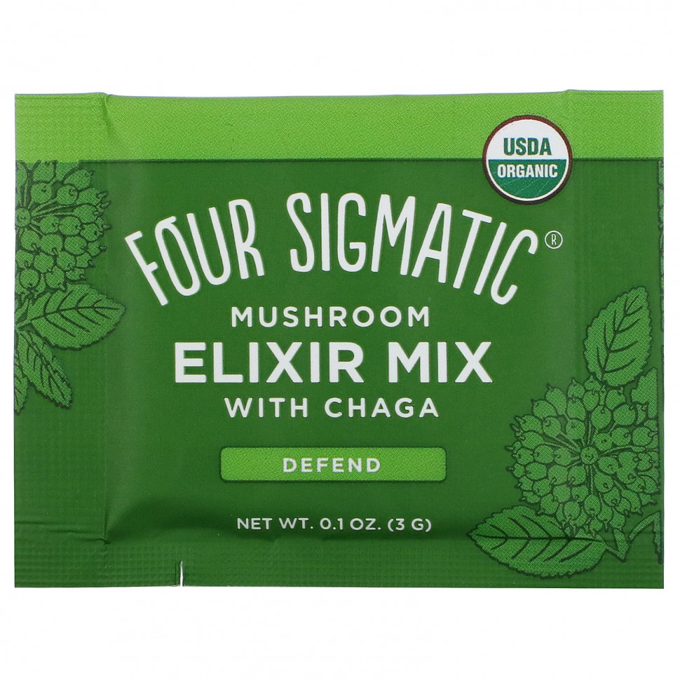 Four Sigmatic, Смесь грибных эликсиров с чагой, 20 пакетиков по 3 г (0,1 унции)