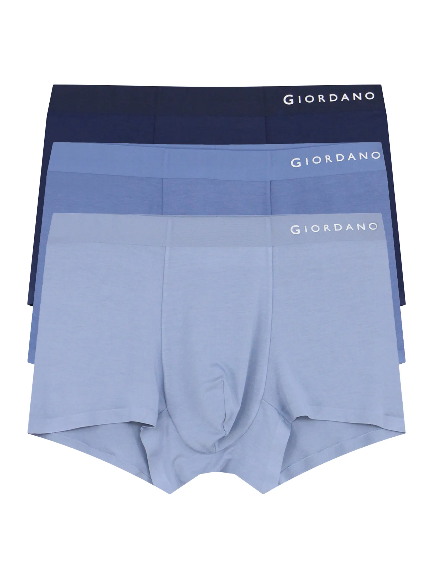 GIORDANO Men s Tencel Modal Smart Trunks (3 pieces/pack)  Blue/Blue/Navy Multicolor Size - M