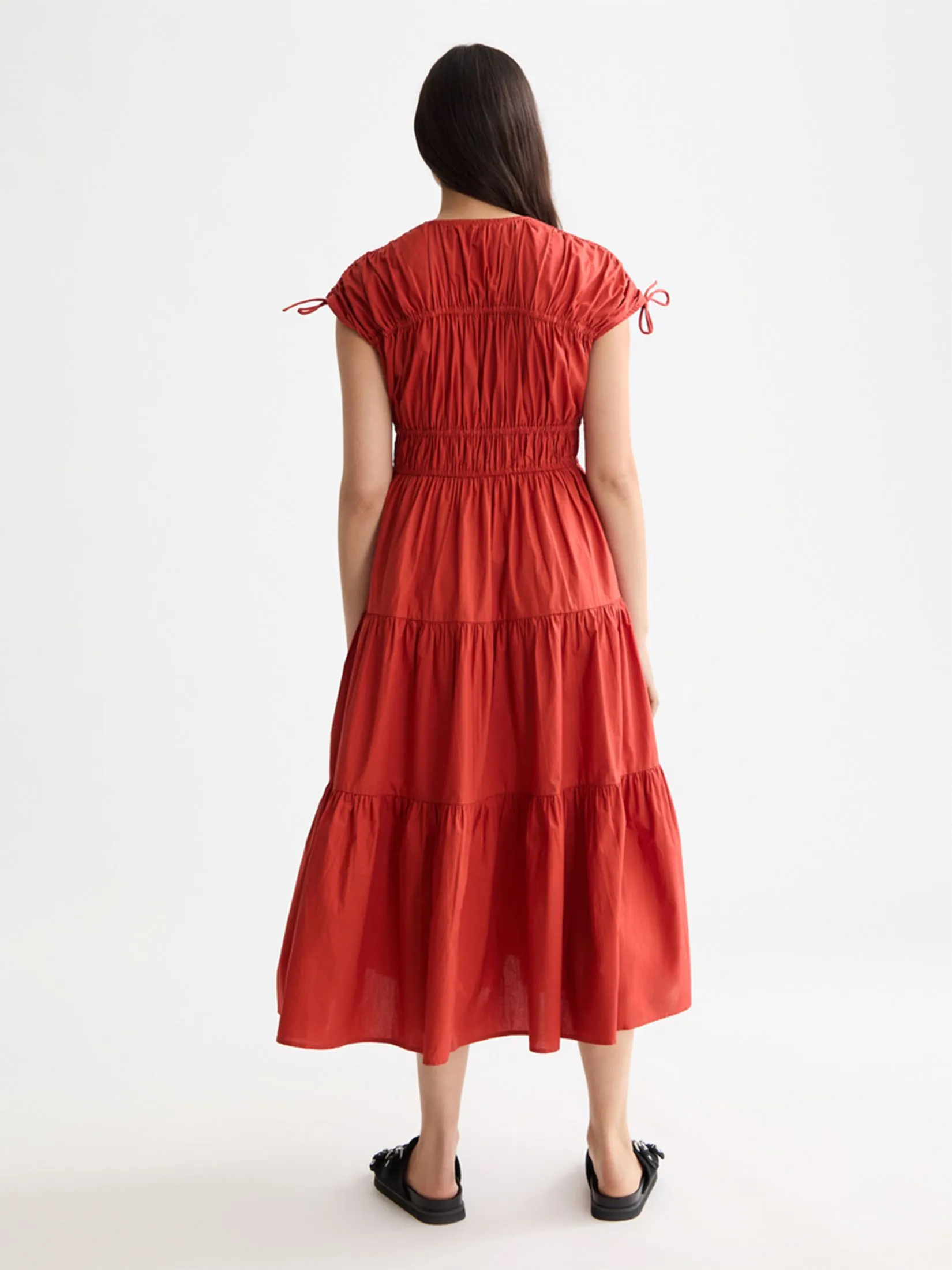 SCOTCH&SODA Women Midi Dress Gathered With Tied Details