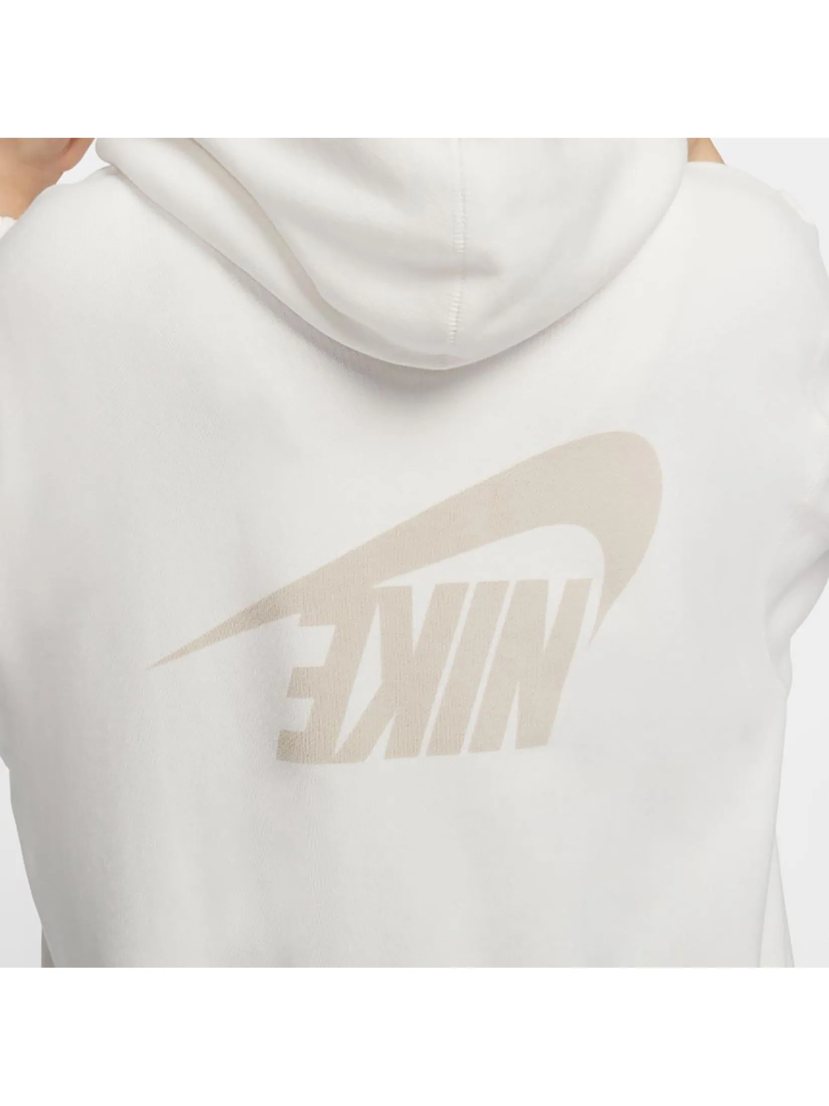 NIKE Women Hoodie Full Zip French Terry Oversized Sail/Lt Orewood Brn