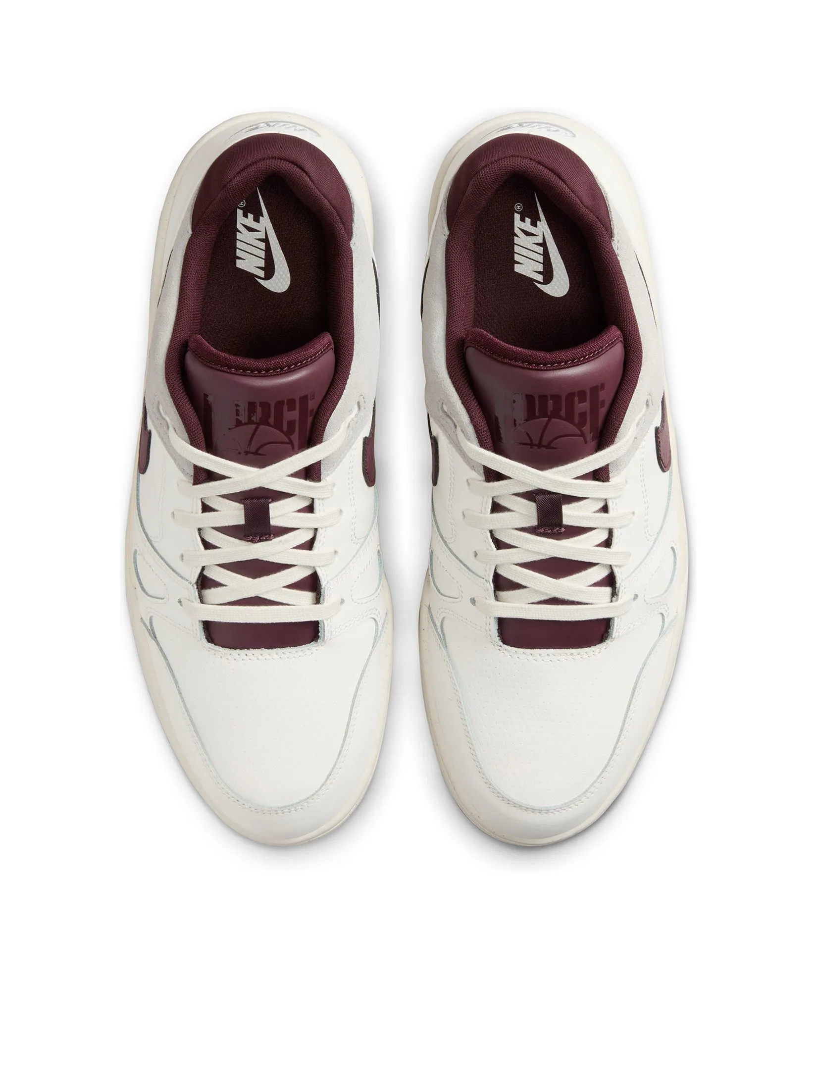 NIKE Men Sneakers Full Force FZ4629-100 Sail/Burgundy Crush-LT Smoke Grey