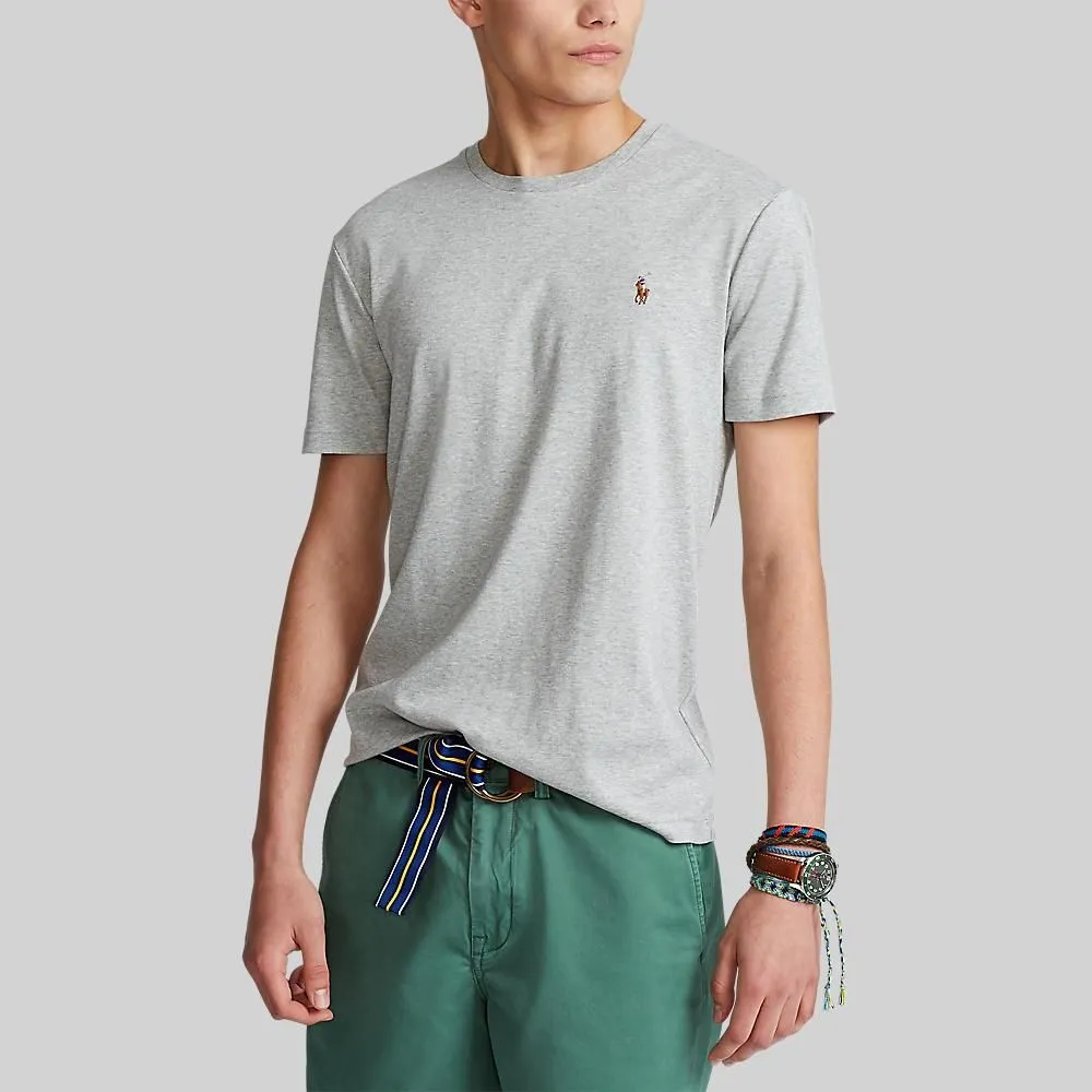 POLO RALPH LAUREN TEE-Custom Slim Fit Soft Cotton T-Shirt MNPOTSH1N820102 020 GREY