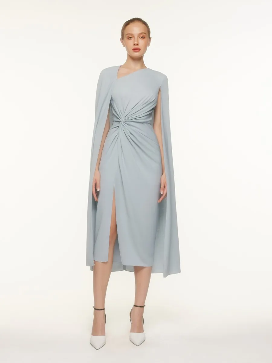ASAVA (AW23) Elianna Draped Women Cape Dress Grey