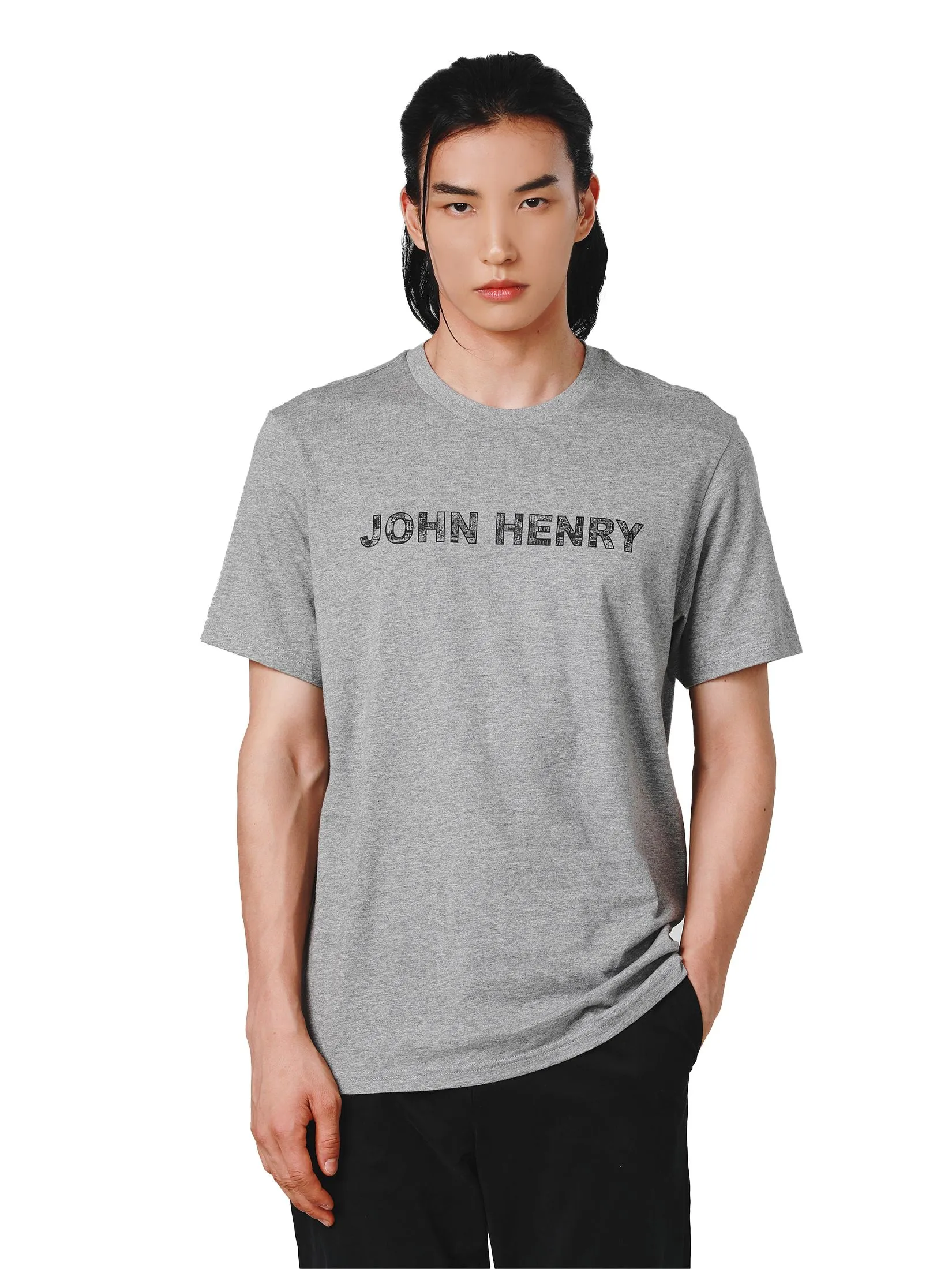 JOHN HENRY Men's T-Shirts (Slim Fit) ICONIC AF Grey