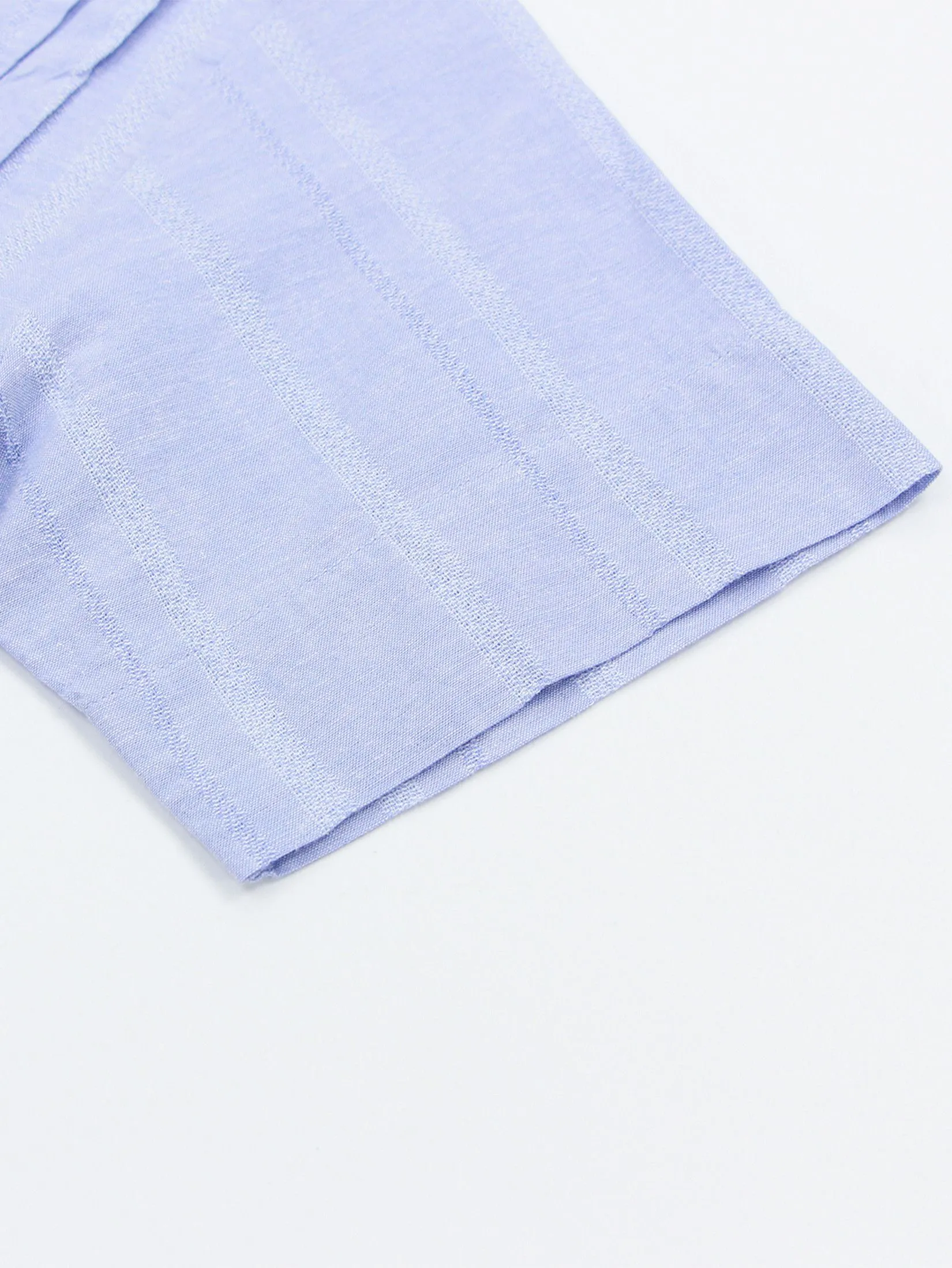 GIORDANO Women's Comfort Linen Shirt Blue x White