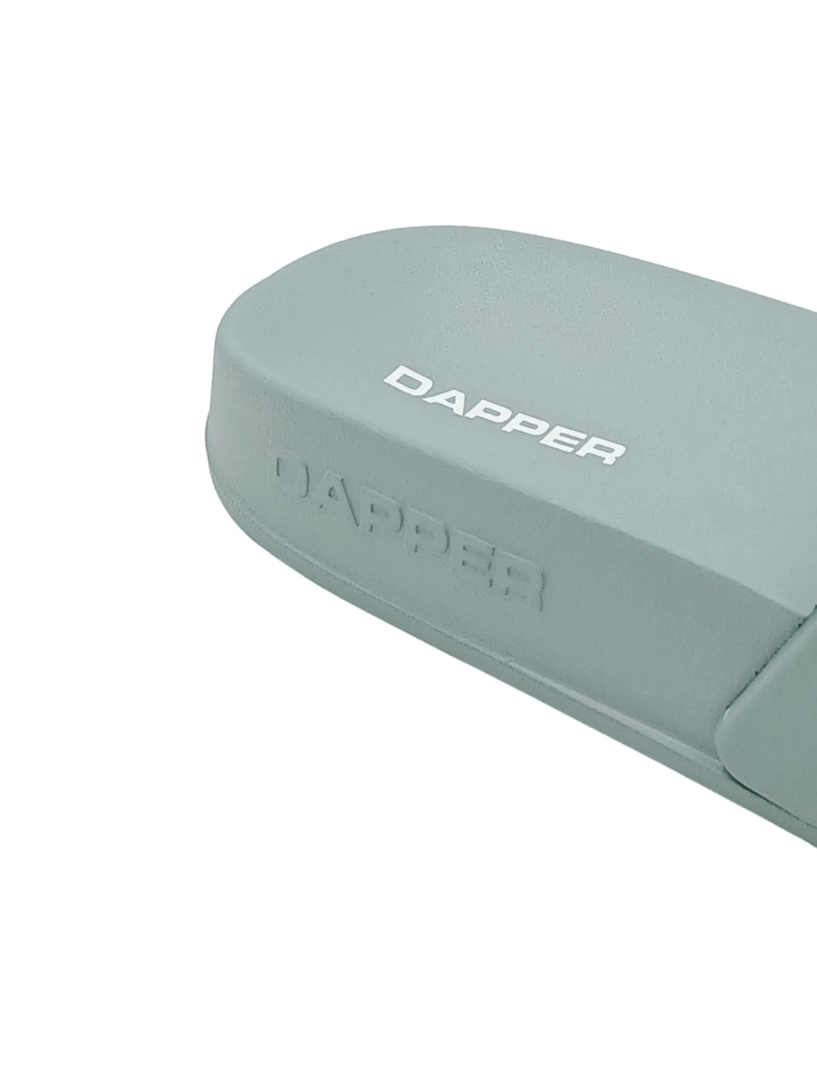 DAPPER DAPPER Logo Stamp Pool Slide Sandals Aqua Blue