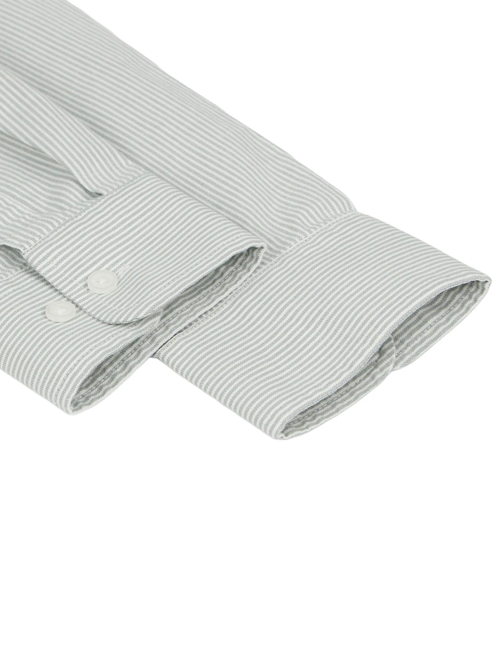 GIORDANO Men's Slim Stretch Oxford Shirts (Classic Man)  Green x White