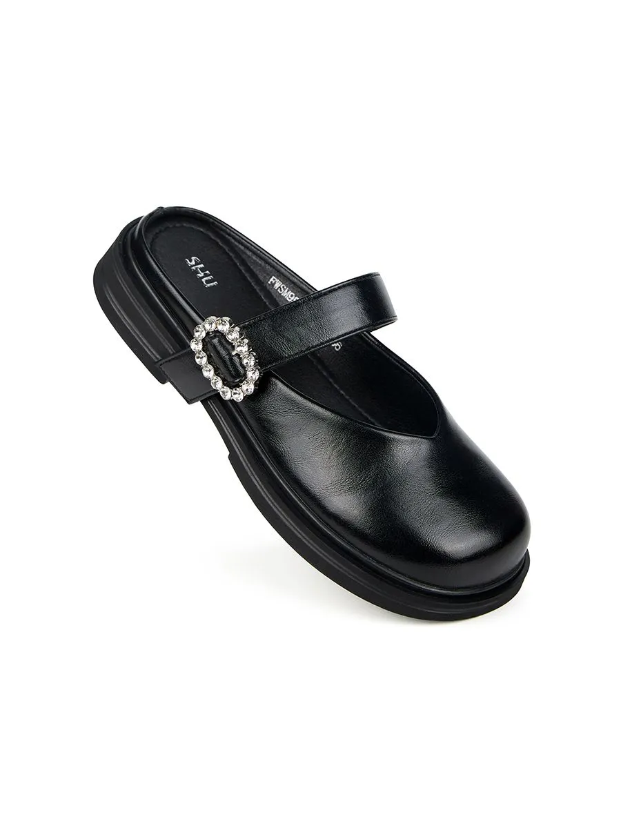 SHU WOMEN  MARY JANE DIAMOND BELTS - BLACK