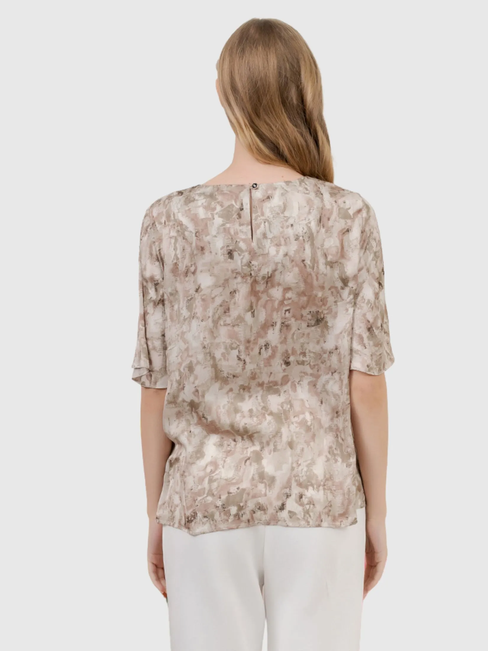 AMILA Women Blouse Vintage Khaki