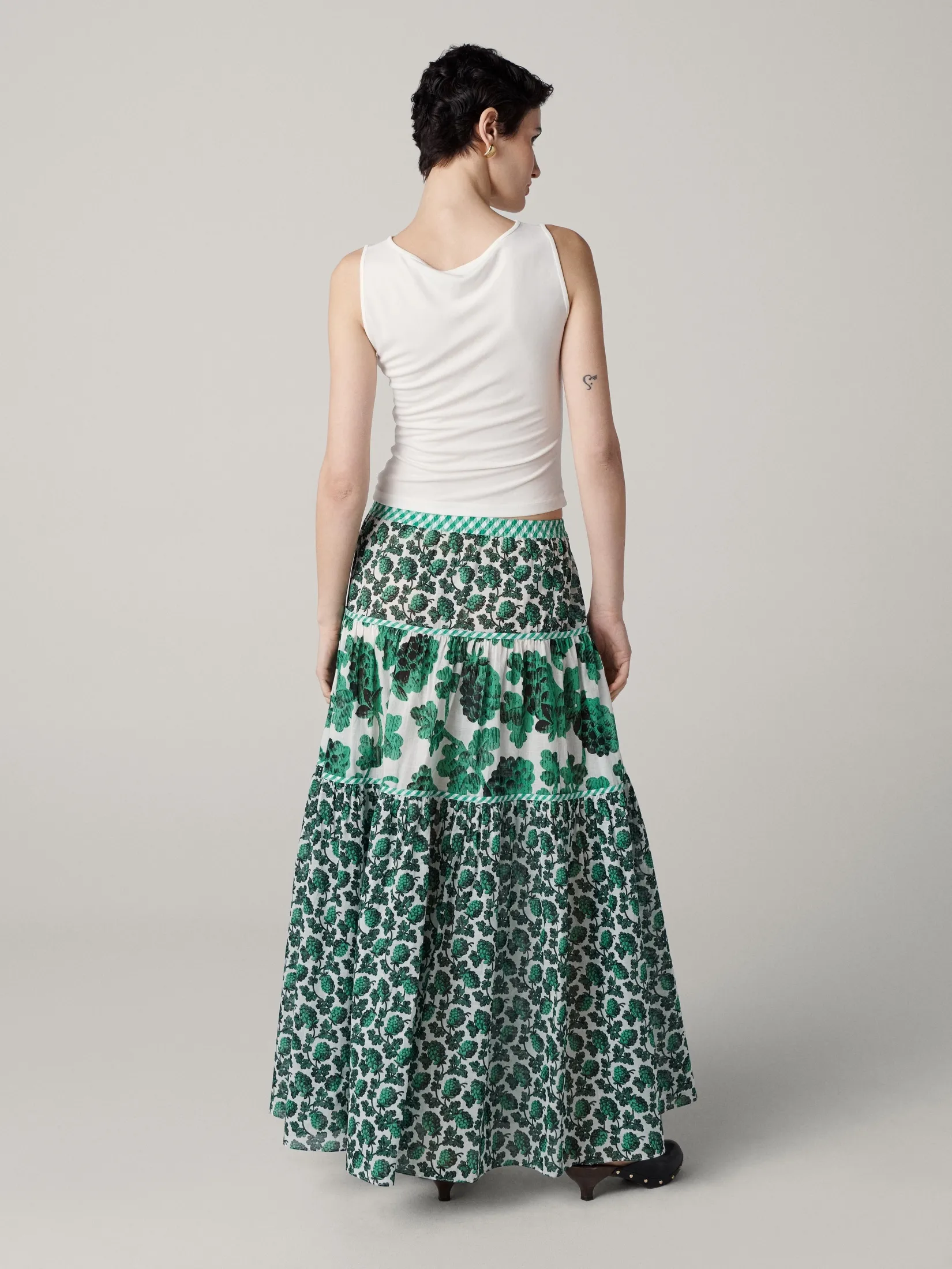 DIANE VON FURSTENBERG WOMEN DVF SHILOH SKIRT BERRIES INDIAN GREEN