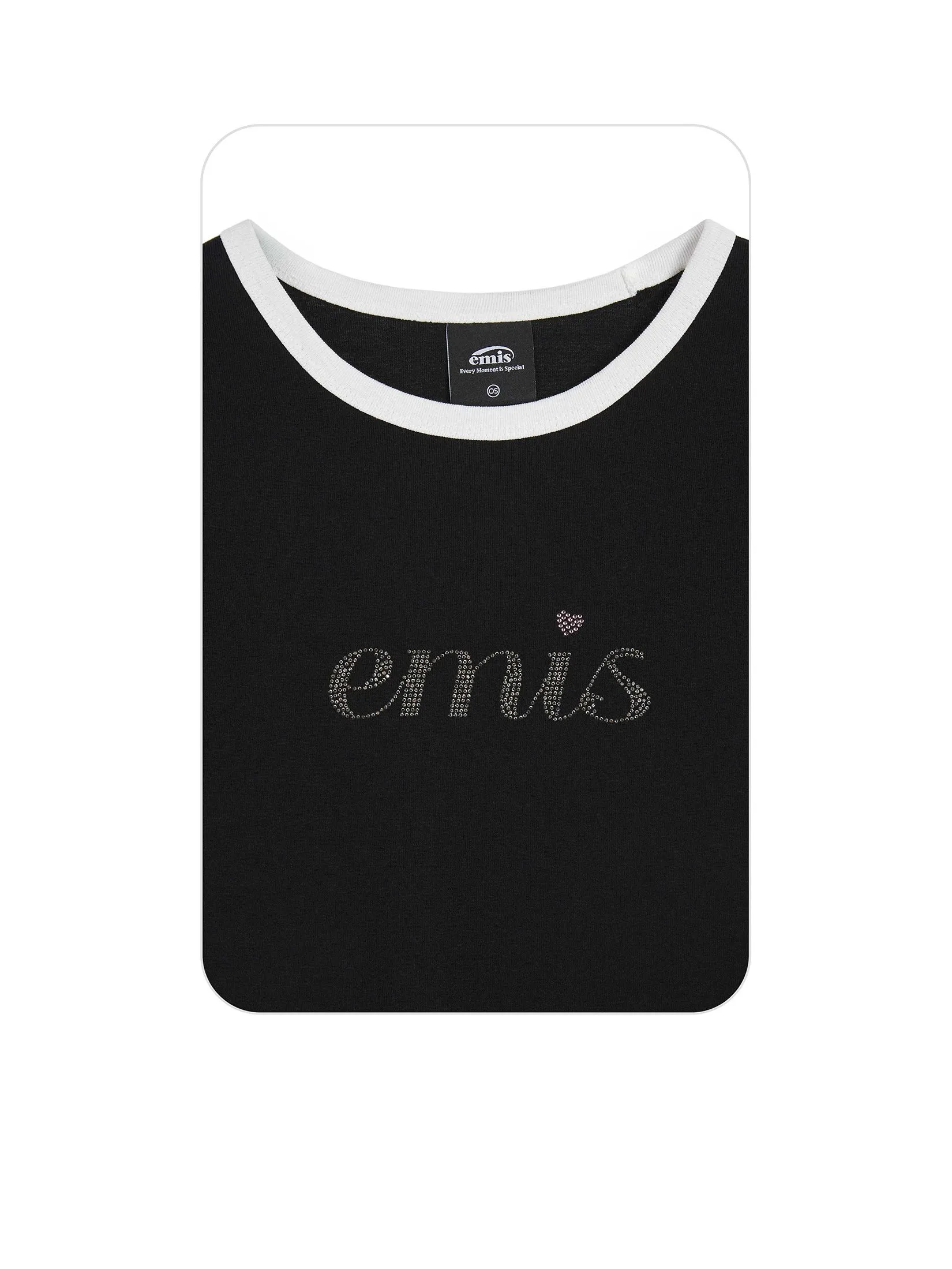 EMIS Women T-Shirt Lettering Rhinestone