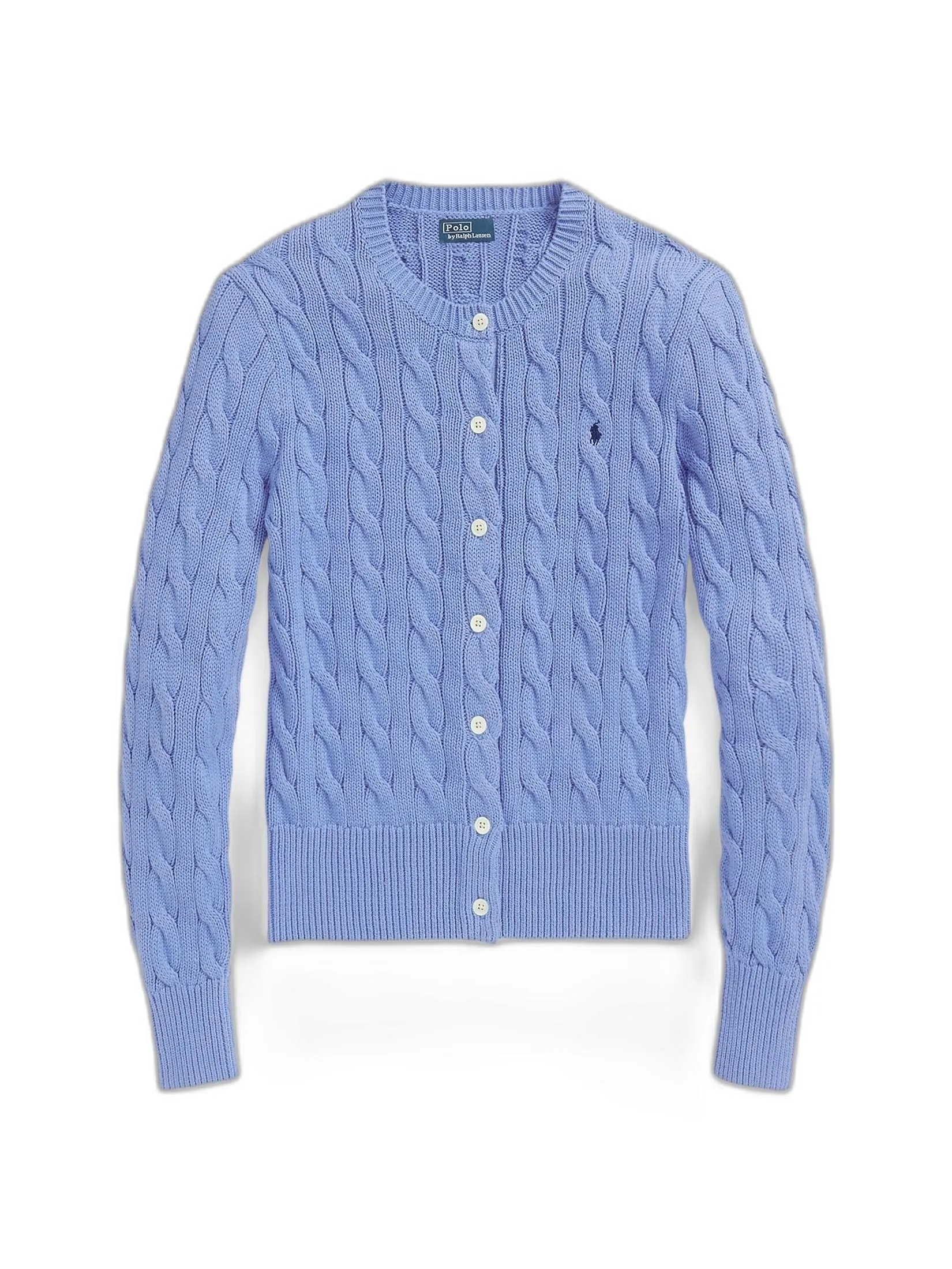 POLO RALPH LAUREN Women Cardigan-Cable-Knit Cotton Crewneck Cardigan WMPOSWENDW20130-Blue